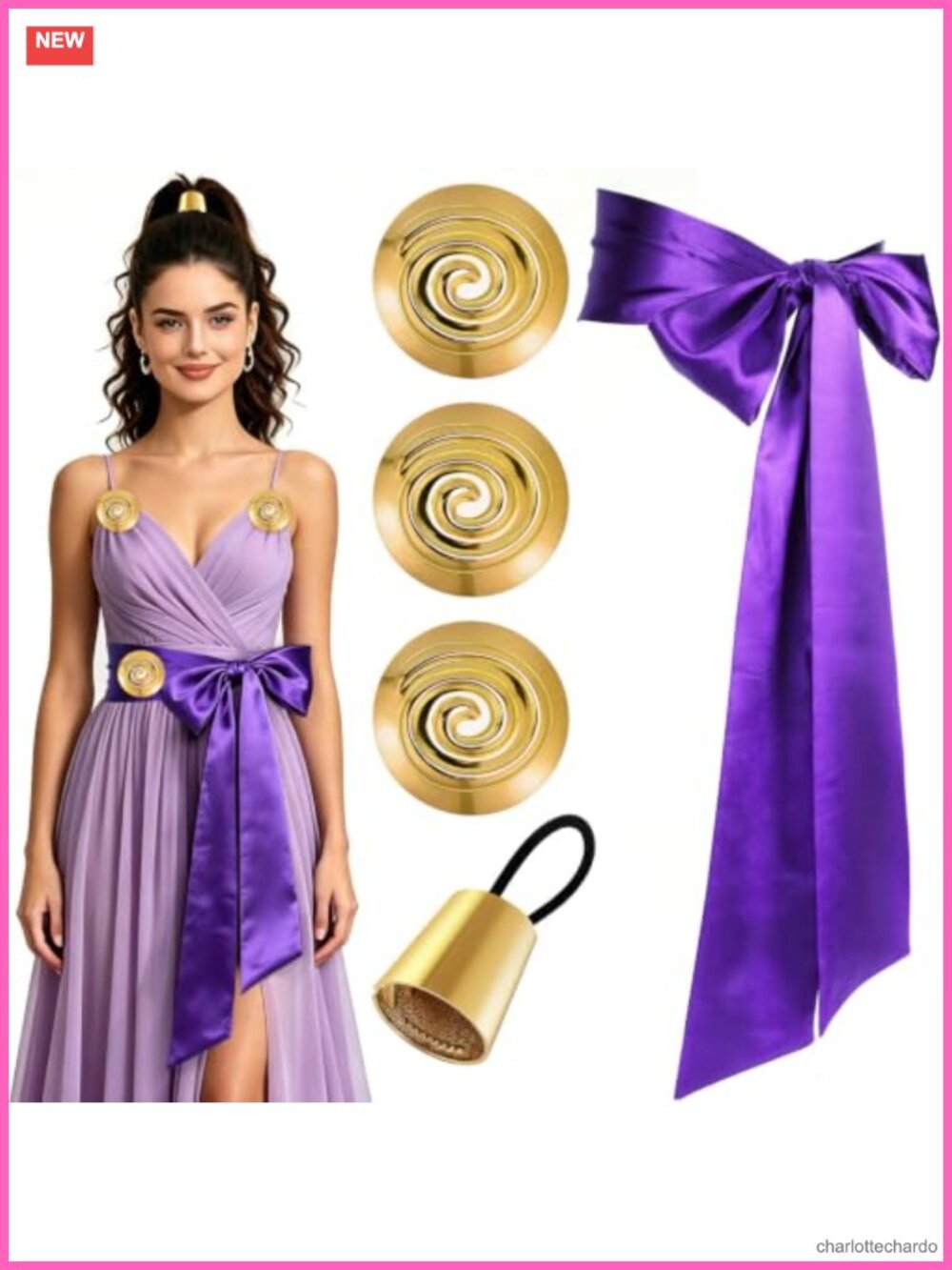 Women's Greek Goddess Costume Accessory Set Sash Belt Brooch Pins Hairband